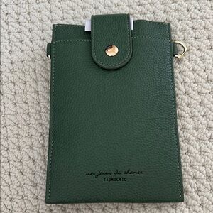 NWT faux leather green crossbody bag
